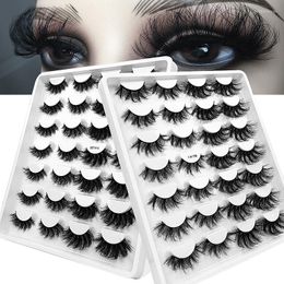 Falsche Wimpern 14 Paar 8D Nerz Fluffy Fake Lashes Extension Supplies Make-up Faux Cils Maquillage Korean Fashion Cosplay Curling