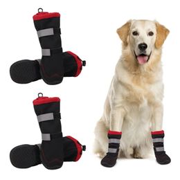 Pet Protective Shoes Nonslip Outdoor High Boots For Small Medium Large Dog Winter Dog Snow Boots Waterproof Reflective Paw Protector Pet Snow Booties 231110