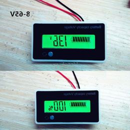 Freeshipping 12v 24V 36v 48v 72v 60v Acid lead batteries indicator Lithium Battery capacity digital voltmeter case Egubm