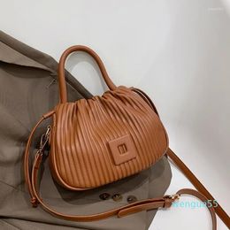 Evening Bags 2023 Famouse Brand Bucket Handbag Designer Pleated Shoulder Bag For Women Clutch Purses Crossbody Long Belt