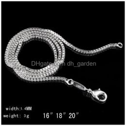 Chains Plating 925 Sterling Sier Necklace Chain Women Wedding Jewelry 1.4Mm/2Mm Box New Arrive Fashion Drop Delivery Jewelry Dhgarden Dhmfo