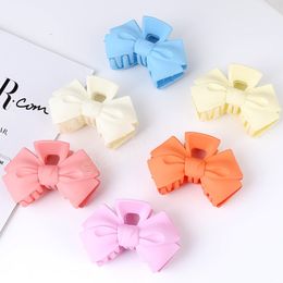 Korean Women Hair Claws Colourful Solid Colour Hair Clip Elegant Bow Shape Girls Claw Clip Hair Accessories Hair Clip