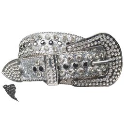 2023 Bling BB Simon Rhinestone Belts Cowboy Cow Women Leather Rhinestone Designer Belt women man