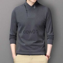 Men's T-Shirts 2021 New Men T-Shirt Long Sleeve Tops Solid Zipper Mock Neck Pullover Male Hombre Warm Tees Autumn Winter Clothing Camisetas J231111