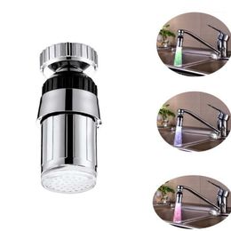 Kitchen Faucets LED Lamp Water Tap Temperature Control 3 Colour With Pattern 360 Degree Rotation Discoloured Faucet1