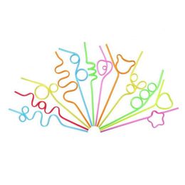 Children's curly party straws crazy party straw curling novel straws for bag fillings 36 pieces283S