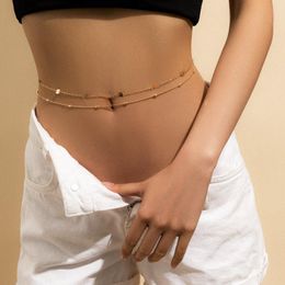 Belts Fashion Minimalism Accessoris Summer Sexy Belly Belt Vintage Bikini Match Waist Chains Simple Metal 2 Pcs Body Jewelries