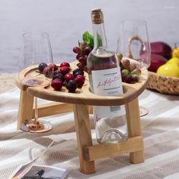 Camp Furniture Portable Wine Table Folding For Beach Picnic Ideal Gift Large Outdoor Snack Cheese Tray