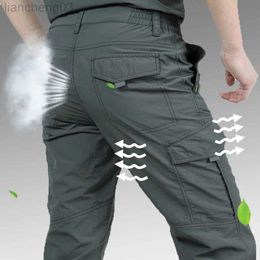 Men's Pants Summer Quick Dry Military Cargo Pants Men Casual Stretch Lightweight Breathable Joggers Waterproof Tactical Army Work Trousers W0411