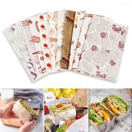 Bakeware Tools 20pcs Oil-Proof Paper Food Wrapper Bread Sandwich Burger Fries Wrapping Baking Fast Oilpaper
