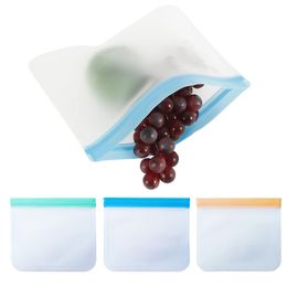 PEVA Food Storage Bag Upgrade Leakproof Reusable Freezer Sandwich Zipper lock Silicone Bag Food Preservation Containers Organizer