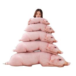 Plush Dolls Simulated Sleeping Pig Plush Pillow Animals Stuffed Pillows Kids Adults Pets Bolster Sofa Chair Decor Friend Gift 50/70/90/120cm 230410