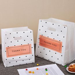 Gift Wrap 50pc Thank You Plastic Bags Storage Shopping with Handle Christmas Wedding Party Favour Bag Candy Cake Wrapping 230411