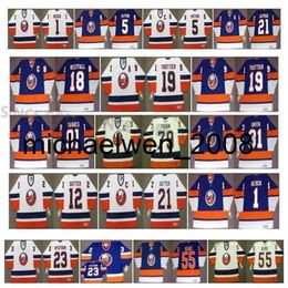 Weng Vintage New York Jersey 18 ED WESTFALL 19 Bryan Trottier 91 John Tavares 31 Billy Smith 79 YASHIN 12 DUANE SUTTER Retro CCM Hockey