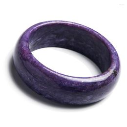 Bangle 2023 Ly Genuine Purple Natural Charoite Gem Stone Round Bracelet Bangles Mother's Gift Women Charm Inner Diameter 60mm