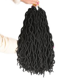 Wavy Gypsy Faux Locs Crochet Hair Goddess Locs Braids Hair Ombre 18 Inch Gypsy Locs Hair