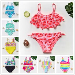 Childrens swimwear 114Y Girls Swimsuit Two pieces Kids Bikini set Biquini Infantil Swimming suit for childrenST108mix 230411