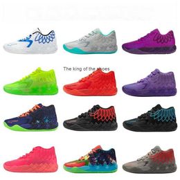 MB01Grade school MB01 Rick Morty Running Shoes for sale LaMelo Ball Basketball Queen City Red Sport Shoe Red green purple