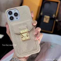 Beautiful LU Crossbody Leather iPhone Cases 15 14 13 12 11 Pro Max Hi Quality Purse 18 17 16 15pro 14pro 13pro 12pro Luxury Card Wallet Purse with Logo Box Packing