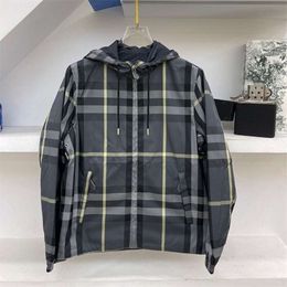 Babaojia Bbr Autumn/winter Reversible Windbreaker Men's and Women's Jacket High Grade Grey Plaid Classic British Hooded