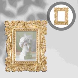 Frames 2 Pcs Resin Decoration Po Frame Home Accessories Adornment DIY Crafts Making Vintage Background Props Oval