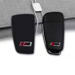 S3 RS logo key case back cover for A3 S3 Q3 A6L TT Q7 R8 Party Three-button car modified shell Sleeve Men Women198S