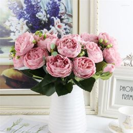 Decorative Flowers 1 Piece Plastic Simulation Artificial Flower For Wedding Party Home Balcony Decoration Fake Bouquet Beautiful Indoor Gift