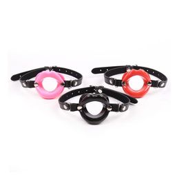 Est Fetish Oral Products Pu Leather Rubber Open Mouth Gag For Man Woman Bdsm Bondage Lips O Ring Toys Couples Drop Delivery Dhumv