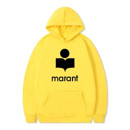 Autumn and Winter Men's Women's Marant Classic Letter Fleece Printed Hat Personalised Leisure Long Sleeve Sweater