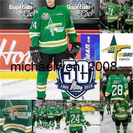 Weng 2019-20 QMJHL 50 Anniversary Patch Val-d Or Foreurs Jersey 14 Dominic Chiasson 27 GAUCHER 28 NOEL 24 GAUCHER 21 GUENETTE CHL Hokcey