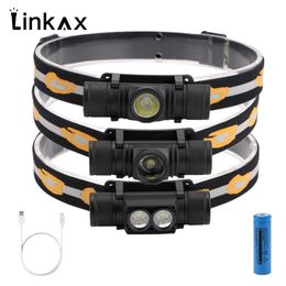 Head lamps New XM L2 LED Headlight Mini Head light USB White Light Head Lamp Flashlight 18650 Battery Headlamp For Camping Hunting P230411