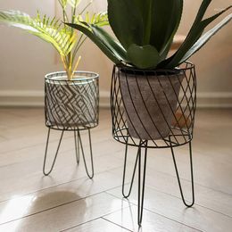 Vases Iron Triangle Geometric Flower Stand Pot Storage Rack Simple Living Room Balcony Floor Bucket Holder