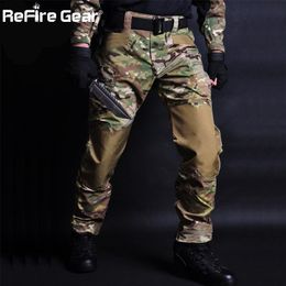 ReFire Gear Camouflage Jogger Military Tactical Pants Men US Army Combat Waterproof Cargo Pant Multi Pockets Wear proof Trousers X249E