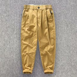 Men's Pants 2024 Spring/Summer Fashion Brand Versatile Solid Colour Loose Haren Handsome Casual Cargo