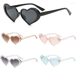 Sunglasses Love Heart Shape Women Tint Clear Lens Colourful Sun Glasses Female Red Pink Shades Vintage Travel Uv400 Eyewear