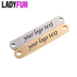 Charms 6*3540mm Stainless Steel Tag Metal Rectangle Pendants Charms Customized With Own Free Design 230411
