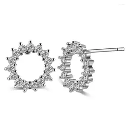 Stud Earrings Full CZ Crystal Circle Loevly Earring For Women