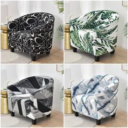 Chair Covers Spandex Tub Chair Cover Geometric Printed Club Armchair Slipcover Elastic Washable Seat Case Protector for Living Room Home 231110