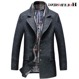 Men's Wool & Blends Coats Men Autumn Winter Casual Thick Warm Jackets Single Button Outwear Mens And Solid Coffee Grey M-3XL Nadi22