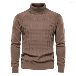 Men's Sweaters Autumn And Winter Turtleneck Sweater Cotton Pullover Solid Colour Knitwear Business Casual Menswear