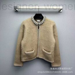 Women's Sweaters designer CE Heavy Industry Diamond Embedding Mohair Knitted Cardigan 23 New Sweet Temperament Plush Short Coat Women PW0L