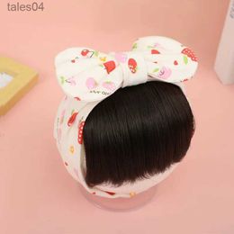 Men's Children's Wigs Hair Accessories Cotton Printed Bow Fashion Cute Baby Girl Hair Wig Hat Hairpiece Newborn Children Kids Girls Headbands Headwear YQ231111