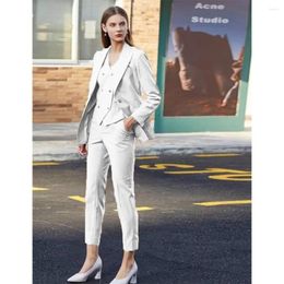 Women's Two Piece Pants 3 Woman Clothes Blazer Vest Trouser Suit For Autumn Office Sets Female High Quality Set