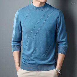 Men's Sweaters Worsted Wool Clothes Autumn Casual O-Neck Knit Jumper Long Sleeve Pure Sweater Pullover Knitwear Shirts