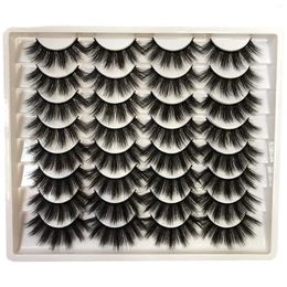 False Eyelashes Gmagictobo Lashes Fluffy Dramatic 20MM Faux Mink Pack 16 Pairs Wispy Long Thick Strip Eye