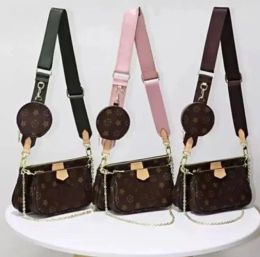 Luxury Tote Shoulder Bag Purse Designer Handbag Messager Bags Brand Totes pu leather Womens mini set coin purse Composite Old Flower Damier