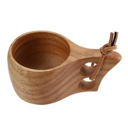 Mugs Eco-Friendly Wooden Mug Cup With Handle Portable Traditional Lightweight Coffee For Kitchen Picnic Outdoor Travel CampingMugs