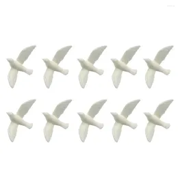 Decorative Flowers 10 Pcs Mini Little White Pigeon Model House Accessories Home Peace Statue Resin Simulation