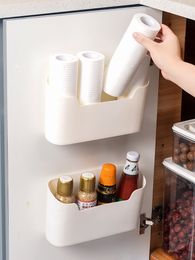 Storage Holders Racks WallMounted Adhesive Rack Kitchen Cabinet Door Box Drawer Shelf Bathroom Organiser Remote Control 230410