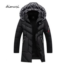 Men's Down Parkas DIMUSI Winter Men's Long Jacket Fashion Men Fur Collar Thermal Parkas Classic Coats Casual Warm Windbreaker Padded Men Clothing 231110